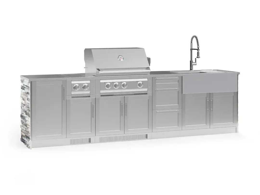 Newage OKC 33" Liquid Propane Grill – White Crystal Marble
