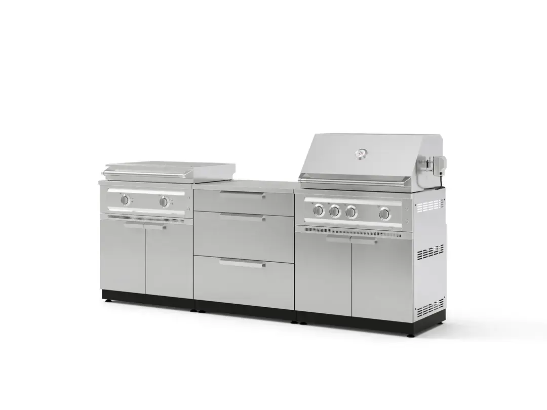 Outdoor Kitchen SS 6PC Set 3D 2x33 IGC 32in Top 33 LP Plat Griddle 33 LP Plat Gr