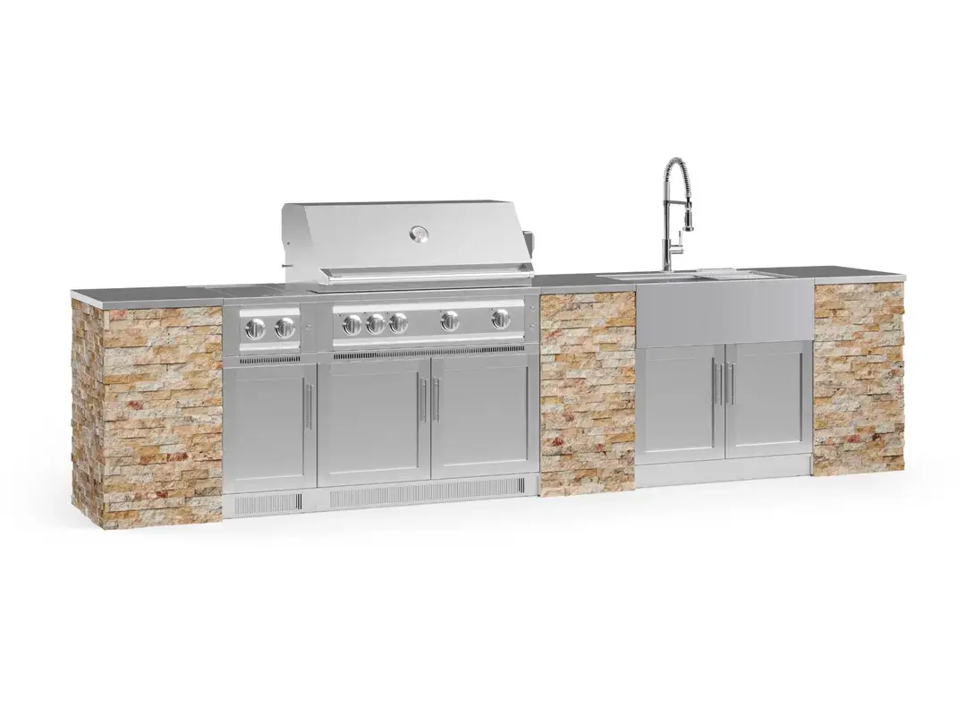 Newage OKC 40" Natural Gas Grill – Scabos Travertine Top