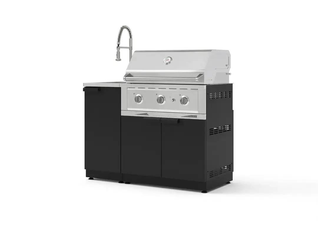 Newage OKC-16SS Matte Black 3PC Liquid Propane Grill Sink Set 33 BN