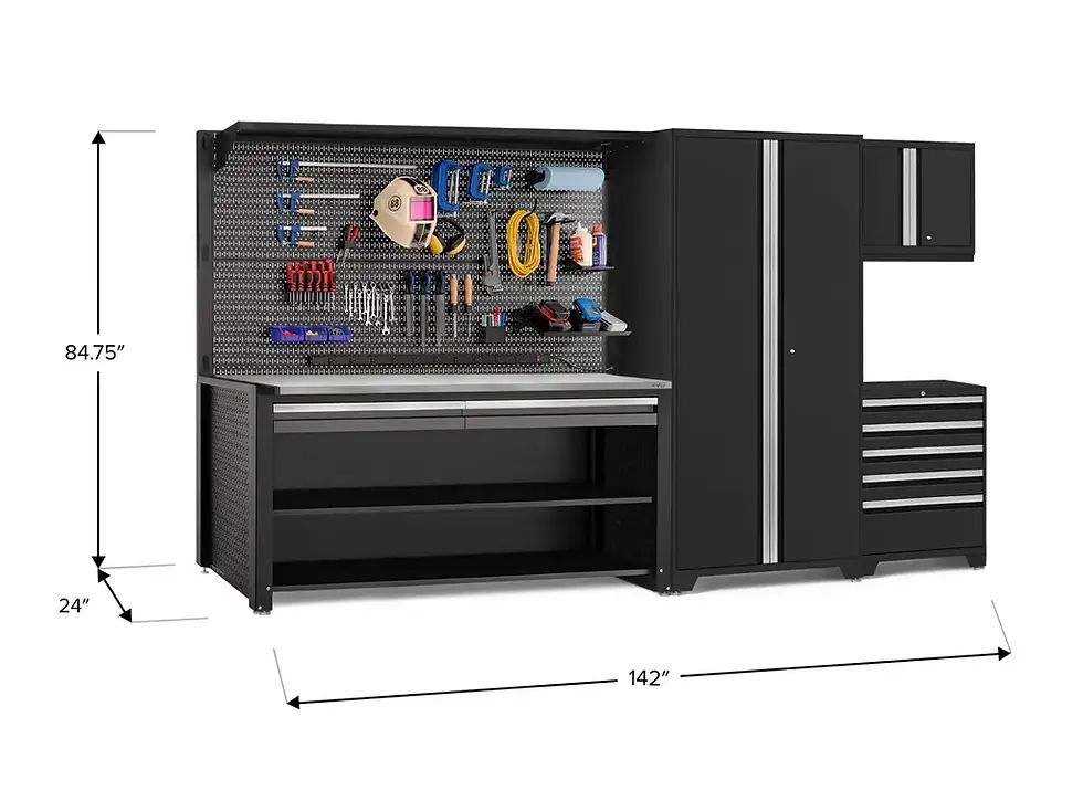 Thumbnail: NewAge Pro 3 0 Black 5 PC LWT 78 Workstation 72 BAM Pegboard kit