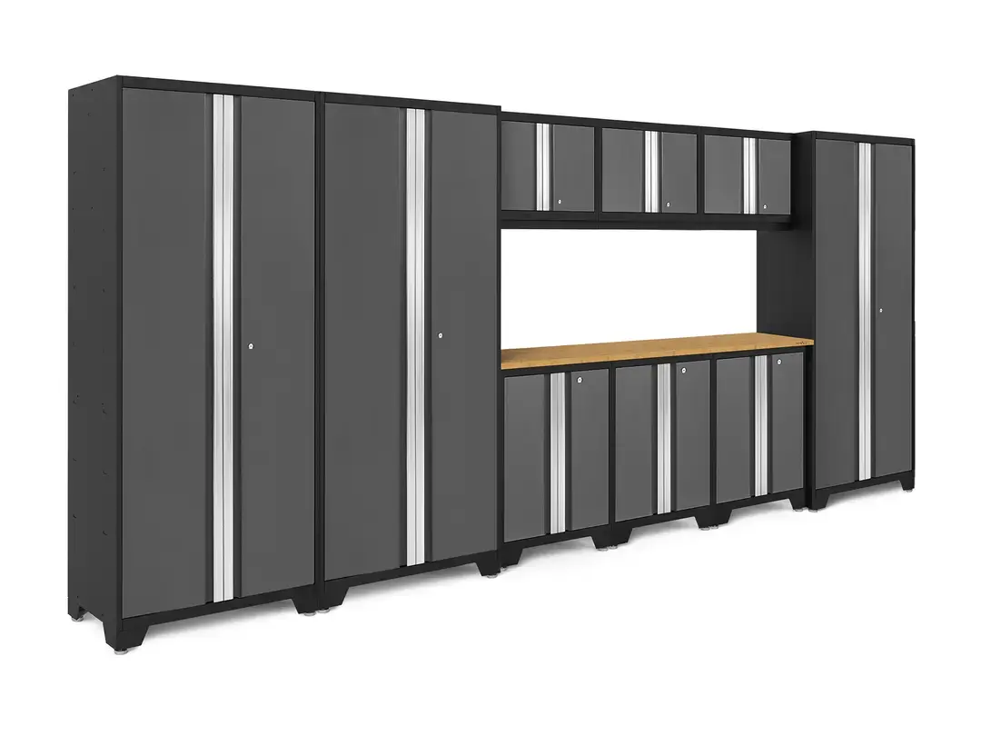 Bold Series 10PC Garage Cabinetry Set · 24-Gauge Steel · Partial Assembly
