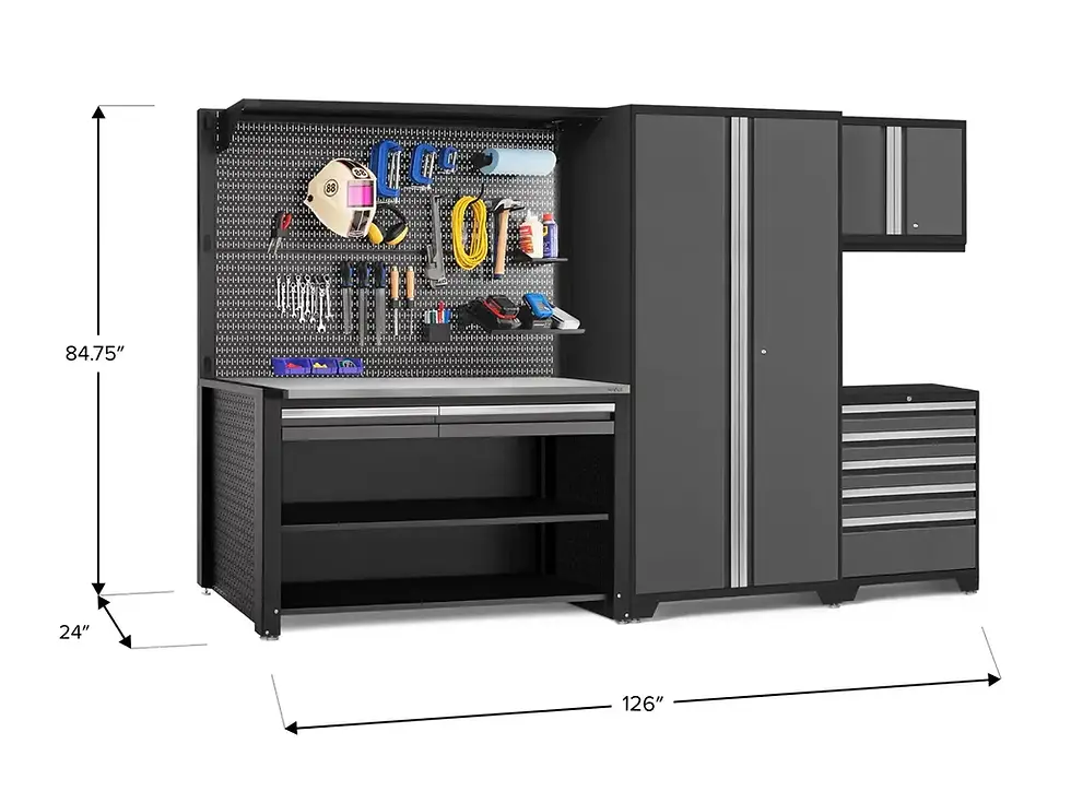 Thumbnail: NewAge Pro 3 0 Black 5 PC LWT 62 Workstation 56 BAM Pegboard kit