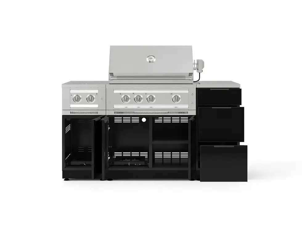 Thumbnail: OKC 16 Alum Black 6 pc Set 3 Drawer 33 IGC 33 LP Plat Grill Plat DSB w/