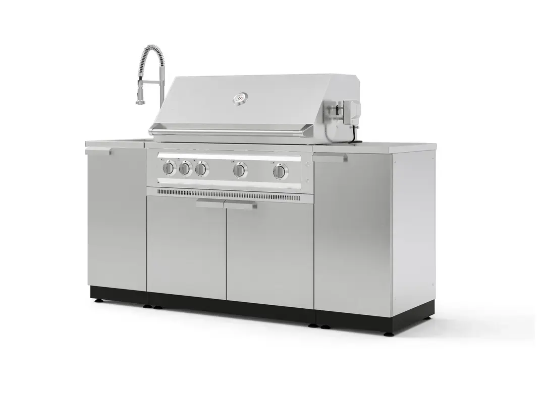 Newage OKC-16SS 5-Pc Set with Sink & Grill Chrome Faucet