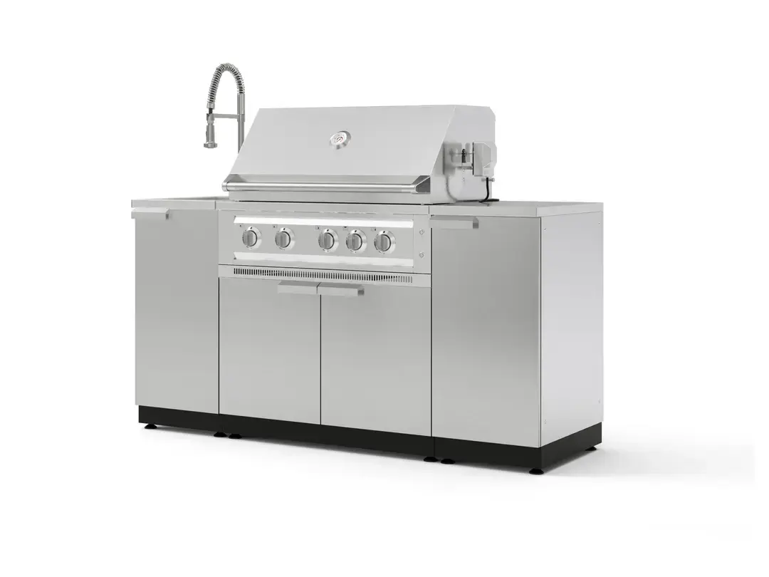 Newage OKC-16SS 5-Pc Set with Sink & Grill BN Faucet