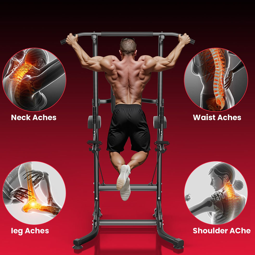 Thumbnail: Power Tower Dip Station Pull Up Bar Adjustable Multi-Function Power Tower Abdomi