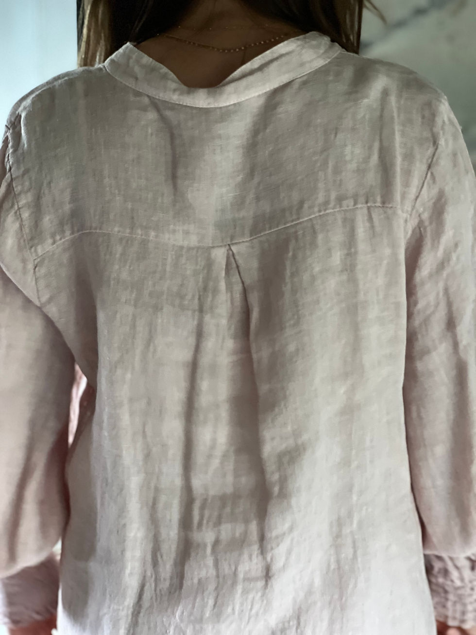 Thumbnail: Linen half button shirt dress