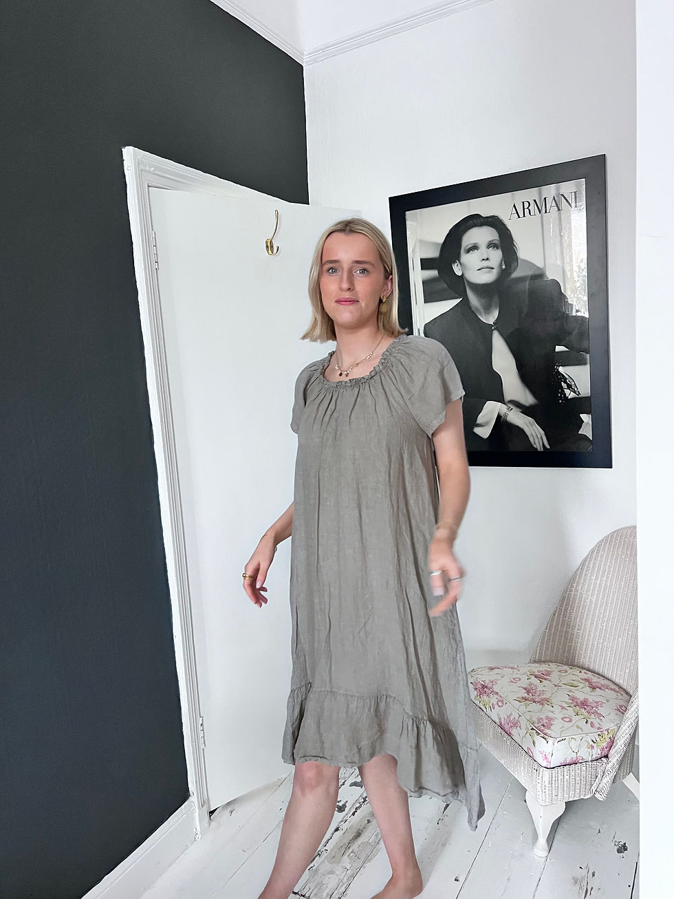 Thumbnail: Linen gathered dress