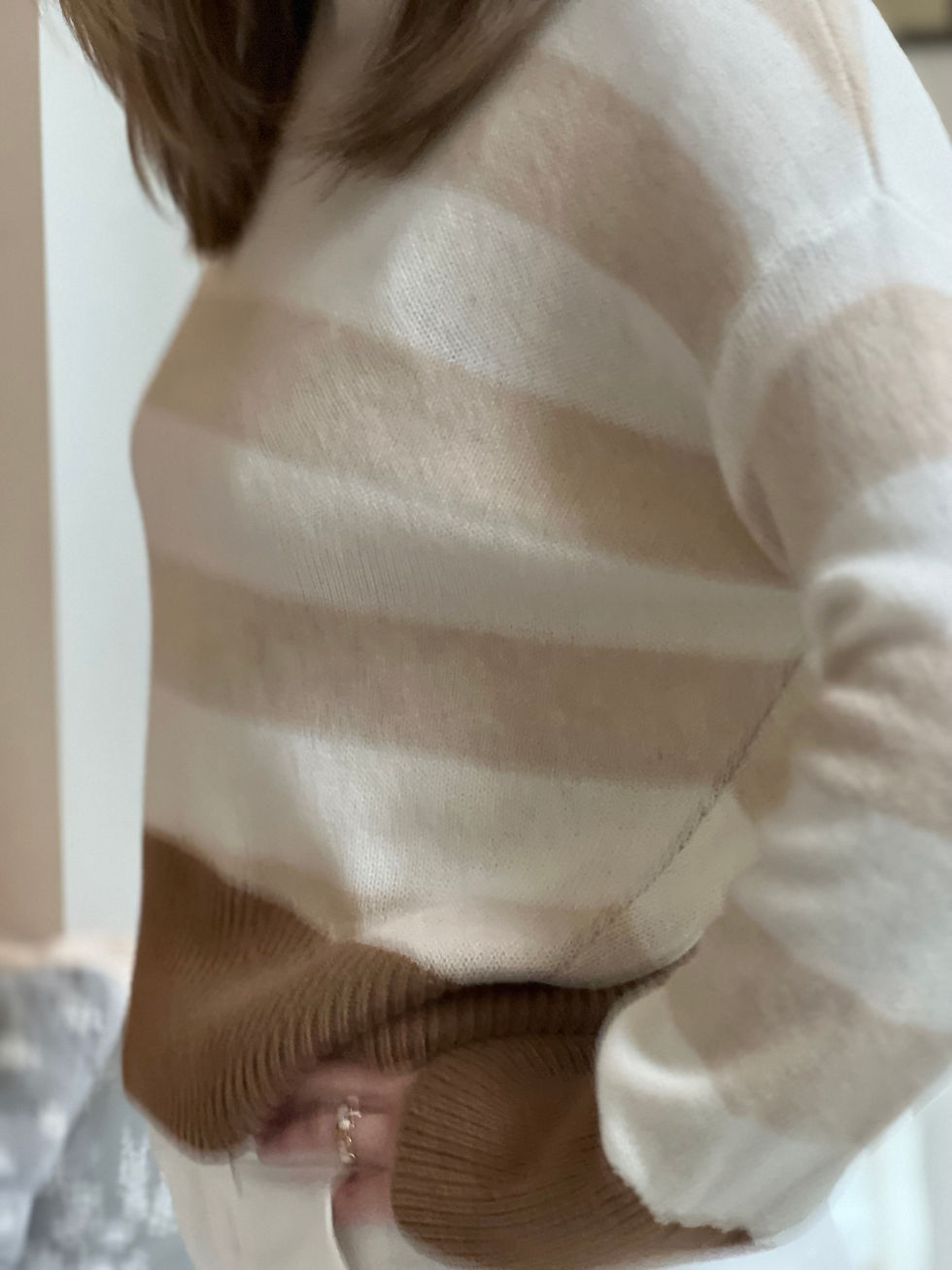 Thumbnail: Striped brown and cream jumper