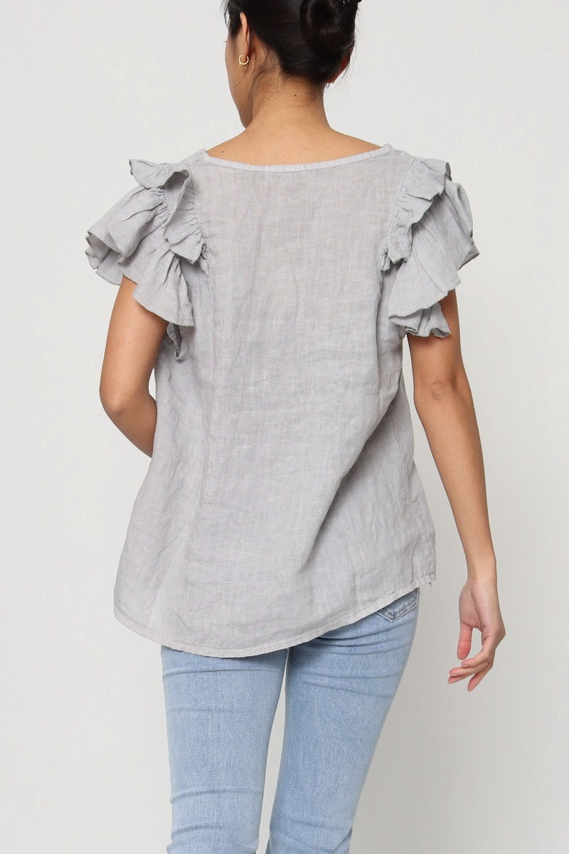 Thumbnail: Frilled arm sleeveless top
