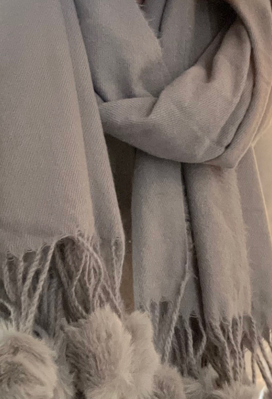 Thumbnail: Pom pom soft scarf