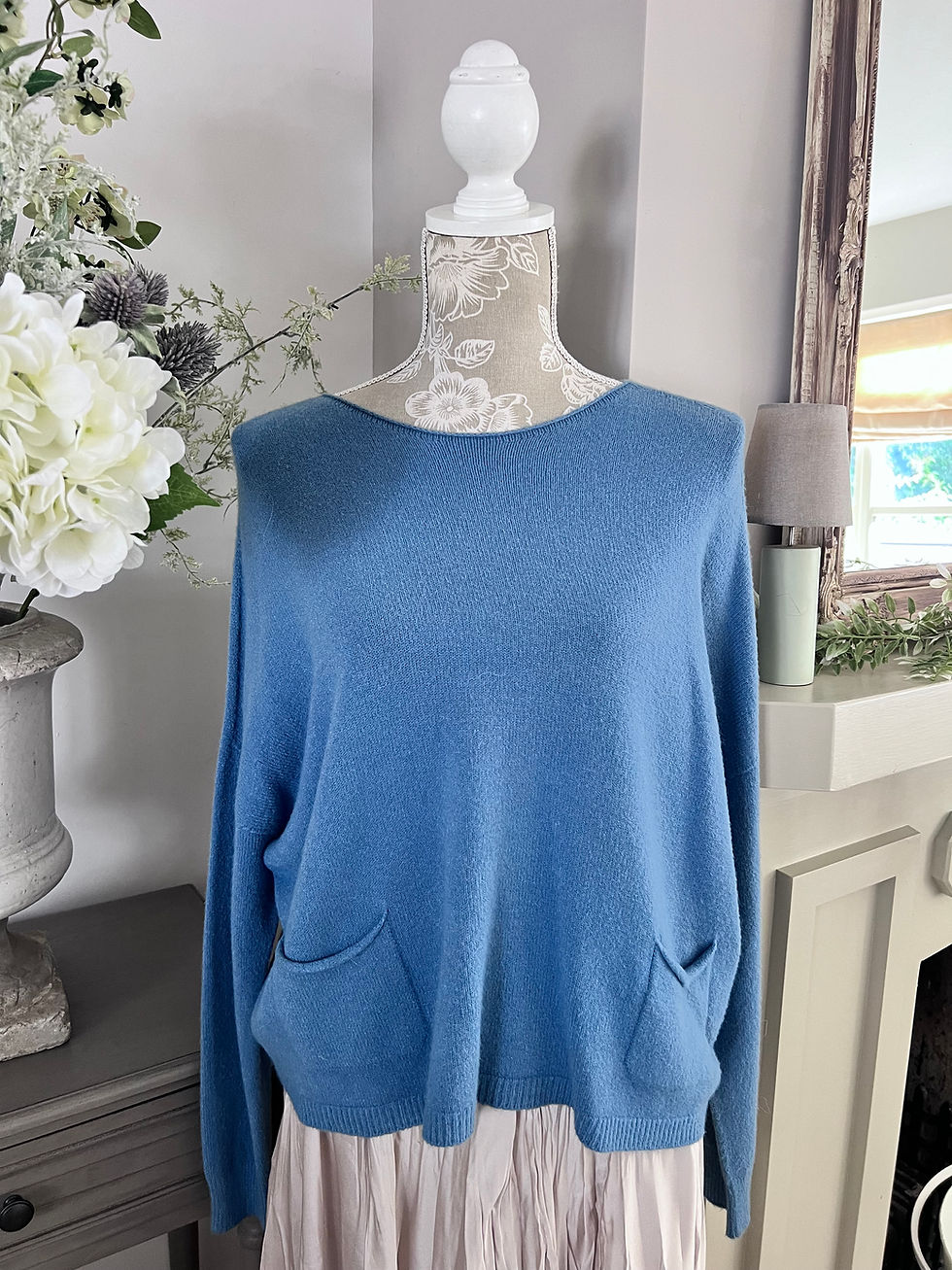 Thumbnail: Petrol blue soft knit jumper