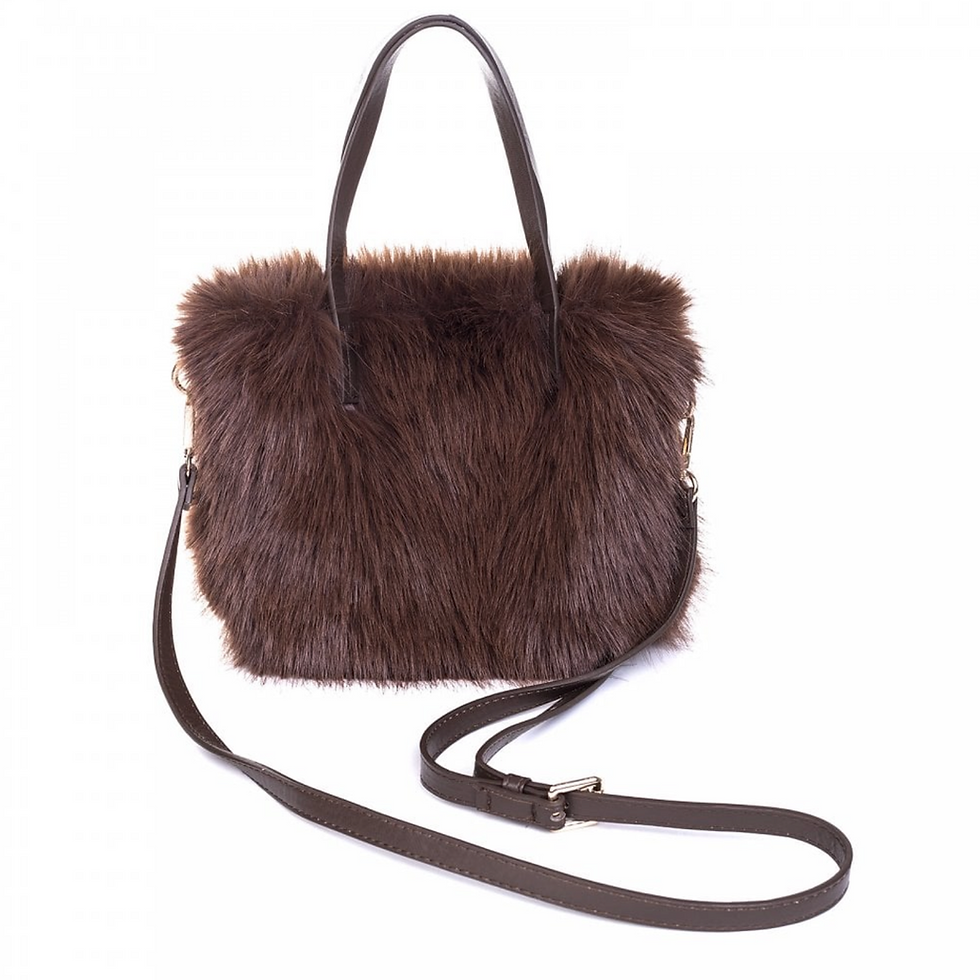 Thumbnail: Fake fur shoulder and tote bag