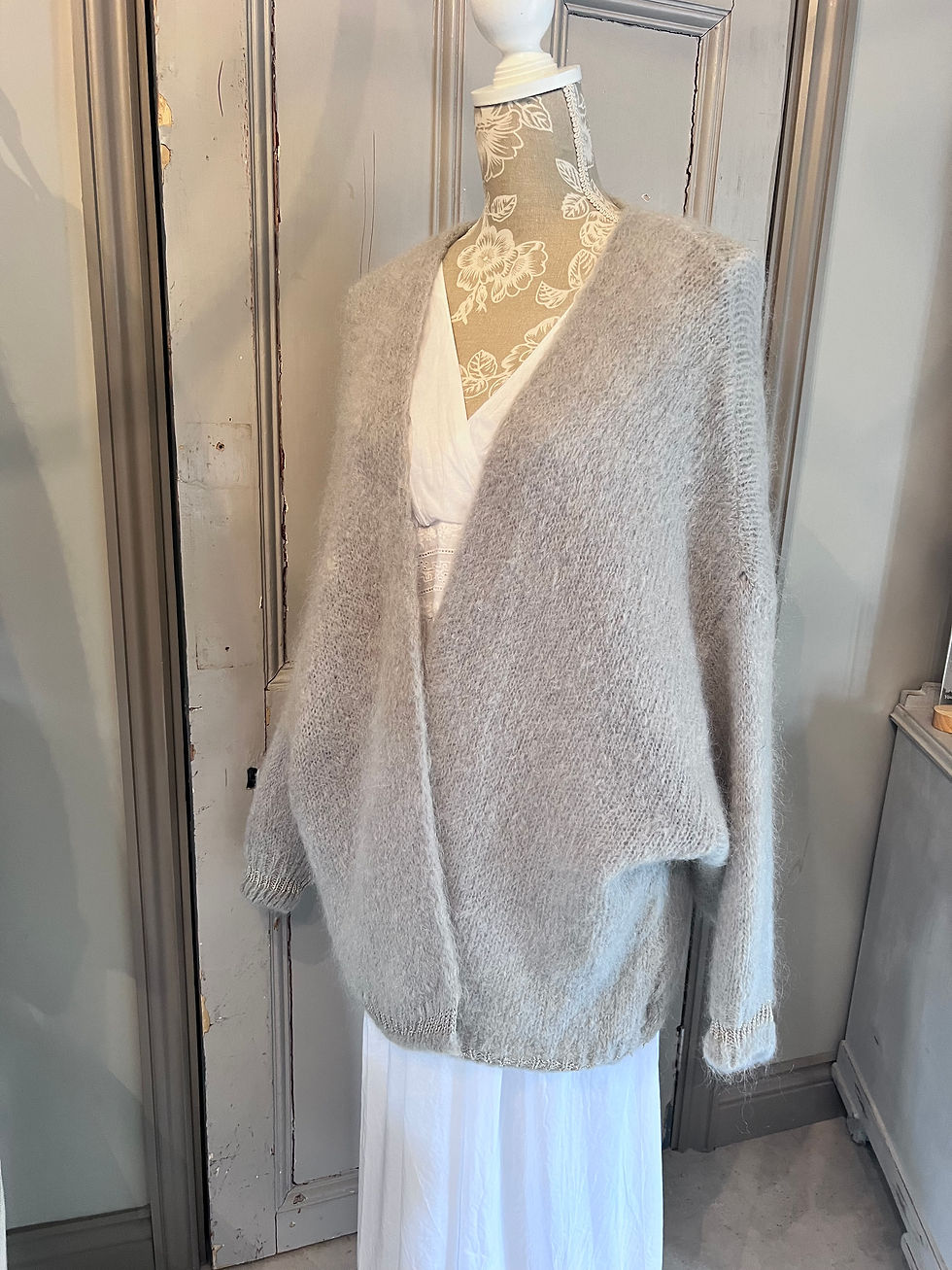 Thumbnail: Kris Ana mohair cardigan in grey