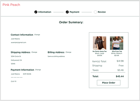 Summary Mockup
