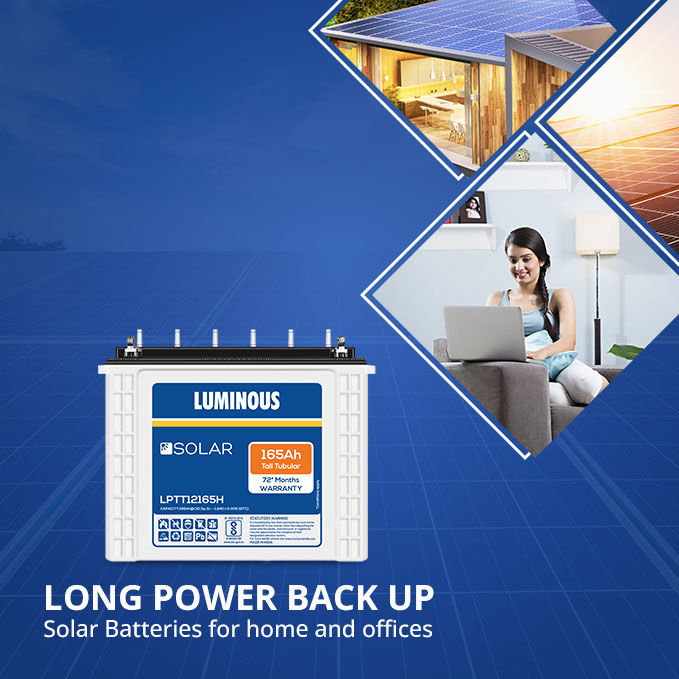Thumbnail: Luminous Solar Tubular Battery - 165AH- LPTT12165H