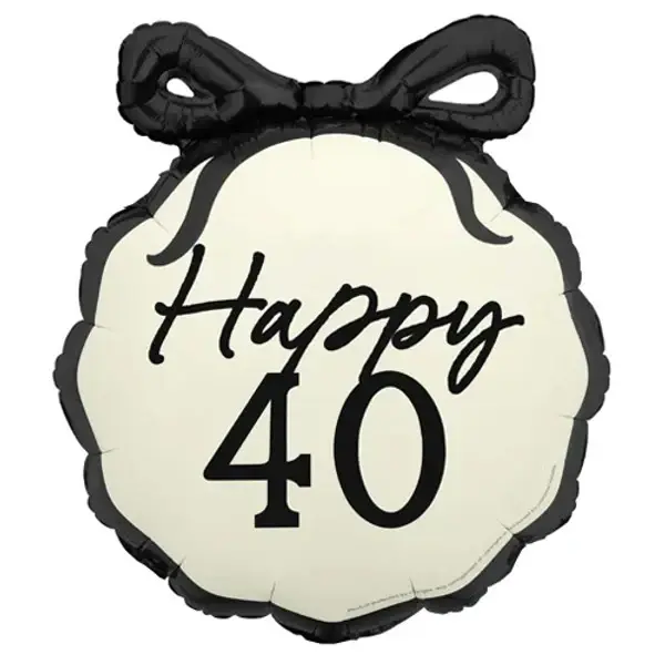 Cream and black 40 balloon
