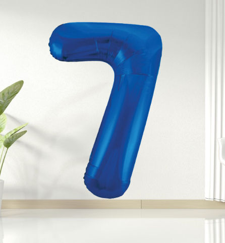 Thumbnail: Royal Blue number 7 helium balloon for delivery in Guildford