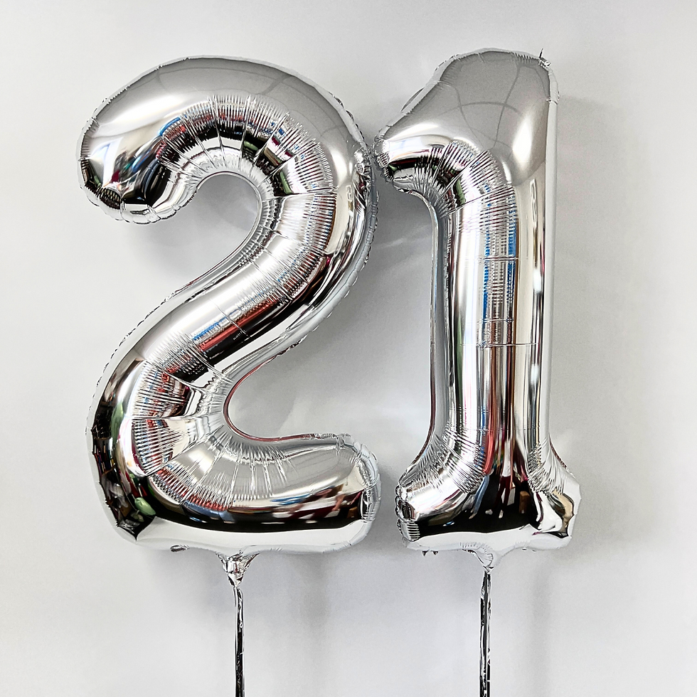 Thumbnail: helium filled giant silver number balloons