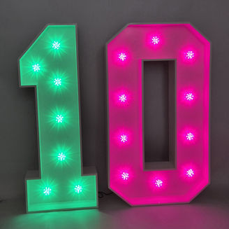 Light-up number 10 with wicked lights – hire in Guildford for parties
