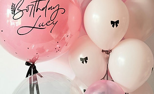 Coquette pink helium balloon set delivered in Guildford
