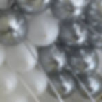 Silver and white ceiling balloons – stylish floating mix for weddings or birthdays in Guildford