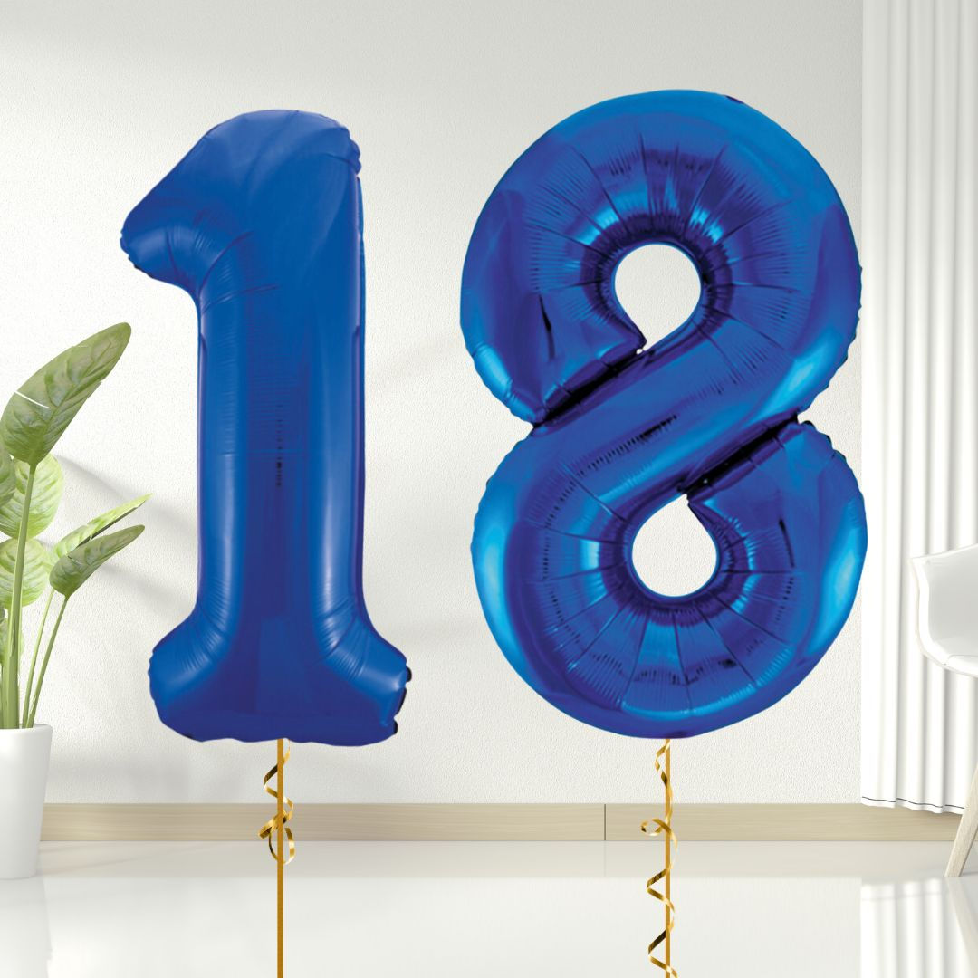 Royal blue numbers balloons for delivery in Guildford