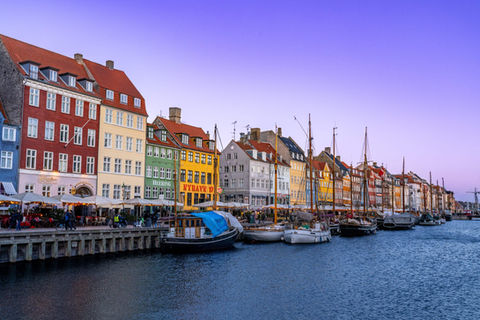 Berühmte Aufnahme des Hafens in Kopenhagen