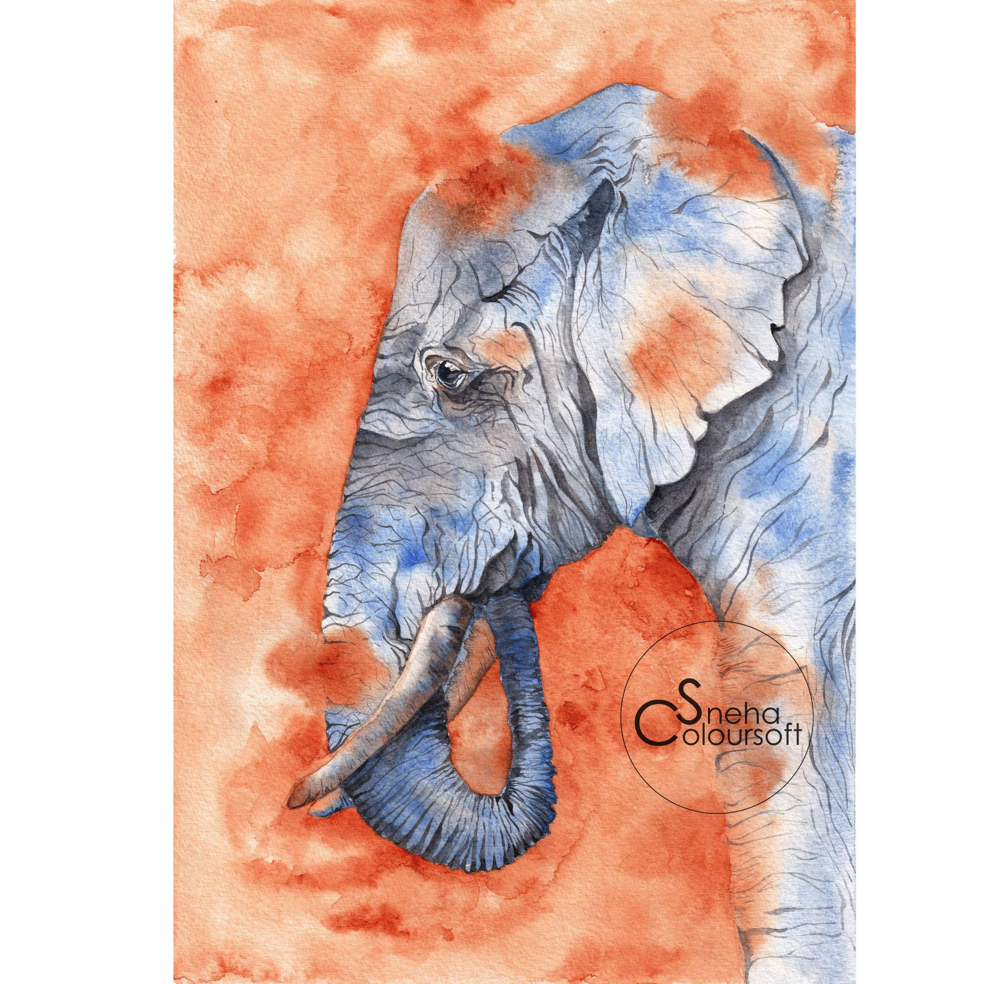 Sand Dance by Elephant Watercolor Art Print