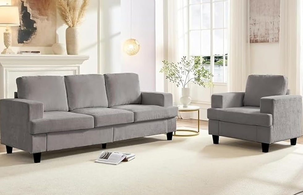 Thumbnail: Cozy's 2 Piece Living Room Sofa Set, Chenille 3-Seat Sofa and Loveseat Sets
