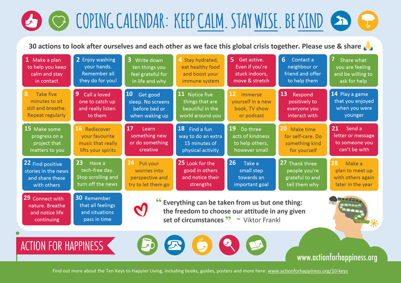 coping calendar