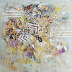 Happiness Energy, 100x100 cm, Mixed Media on Canvas, 2022