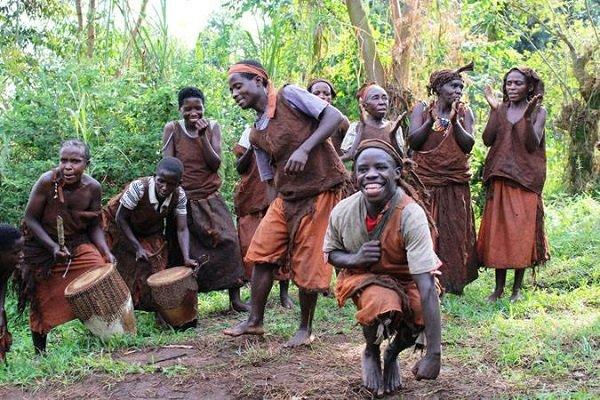 Batwa people performing traditional dance in Bwindi