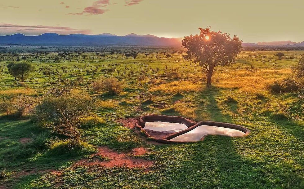 Sunset over Kidepo Valley Wilderness Safari plains