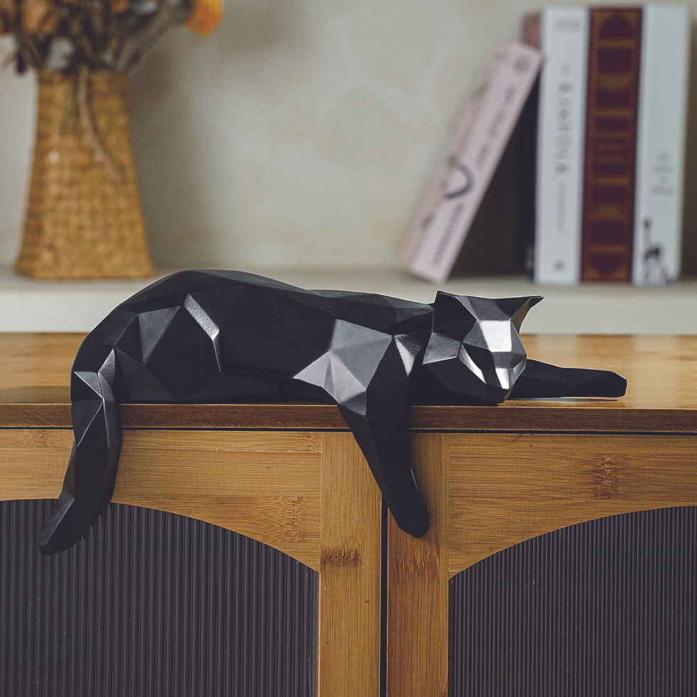Miniatura: 🐈 Estátua Gato Geométrico Moderno