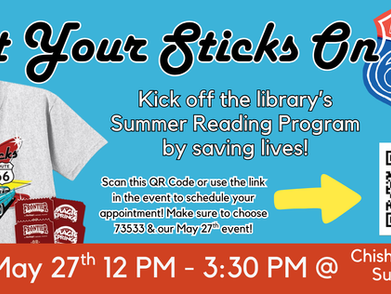 Get Your Sticks on Route 66 Blood Drive on Wednesday, May 27th from 12 PM to 3:30 PM at Chisholm Mall Suite 33