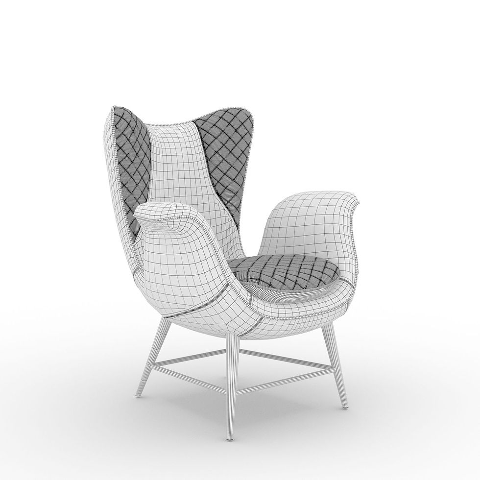 Thumbnail: Velvet Winged Armchair