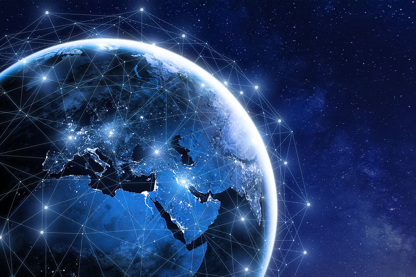 Global communication network around plan