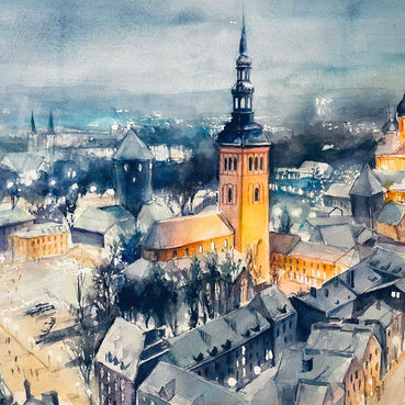 City Lights | Watercolor | ROMANIA