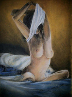 Pastel - akt žene