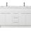 Thumbnail: Lotus 60" White Double Sink Vanity with Drains and Faucets in Chrome