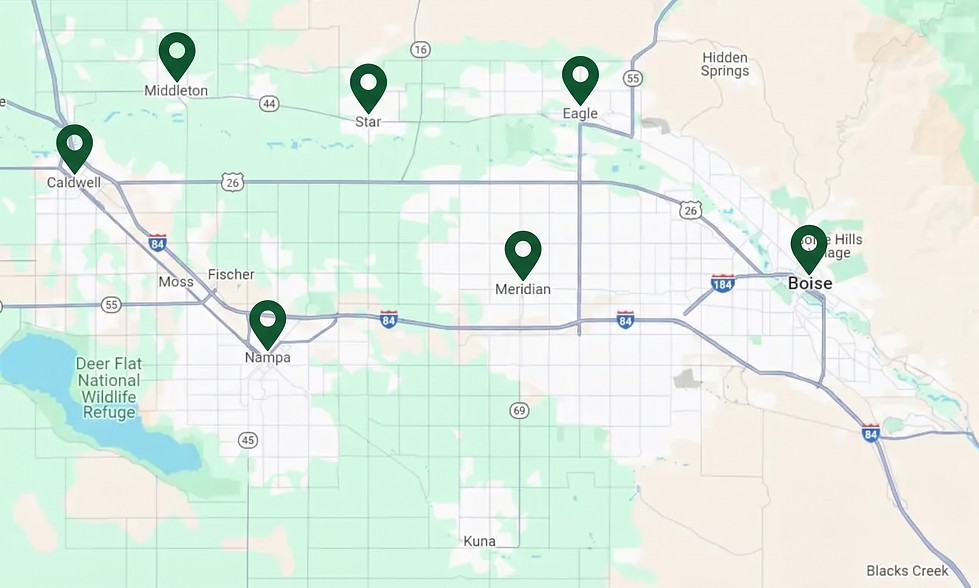 Green Country landscaping service areas throughout the Treasure Valley