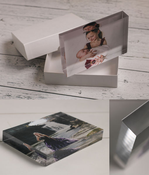 Printed photo mounted onto a 1 inch acrylic block