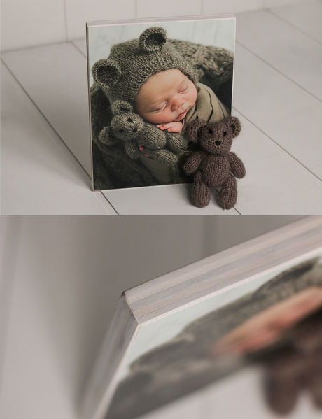 Photo print mounted onto solid wood