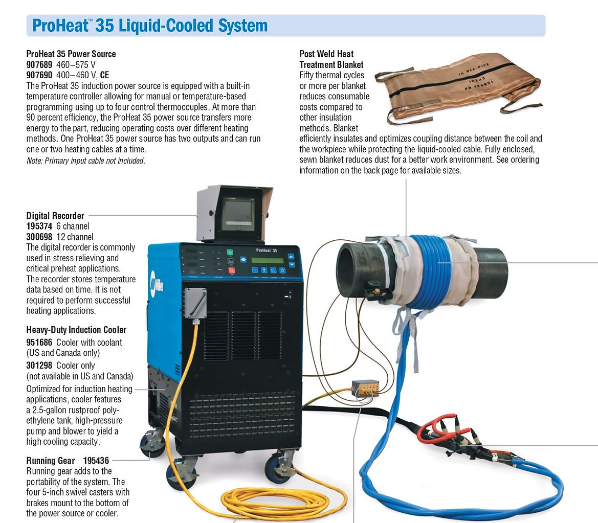 INDUCTION HEATING SYSTEM MILLER PROHEAT 35 FOR PWHT OF WELD JOINT