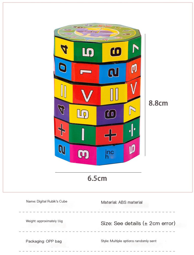 Thumbnail: Cylindrical Six-Sided Math Cube for Kids Learning Toy