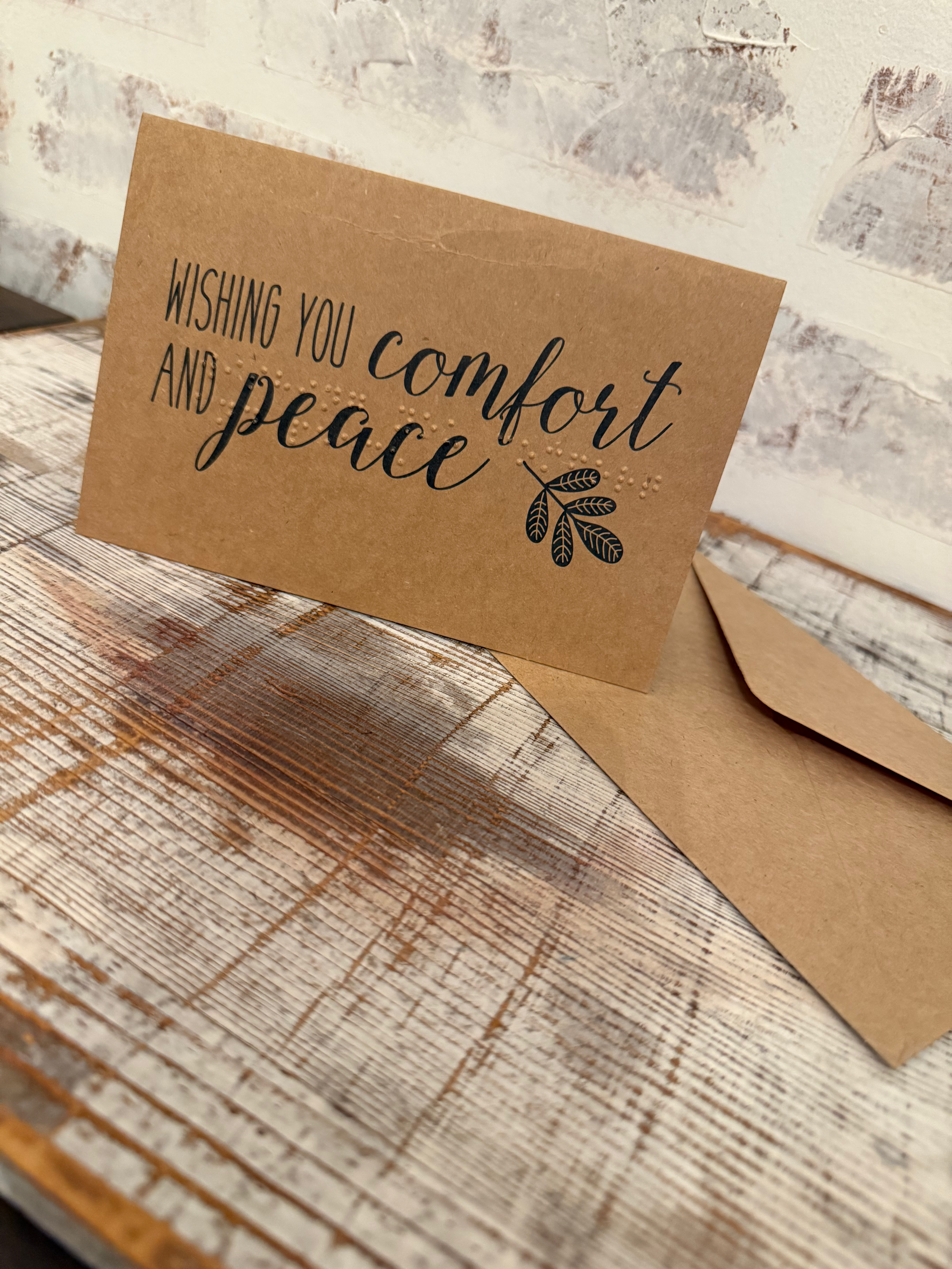 Personalized Braille Comfort and Peace Card