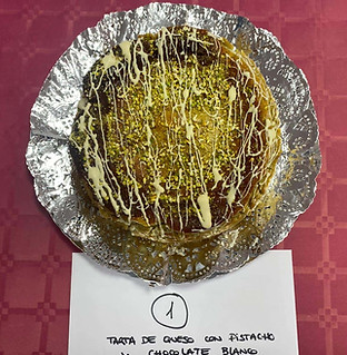 Tarta de queso con pistacho