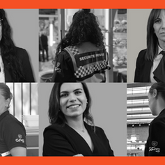 Portraits de femmes agents de sécurité chez GPS Sécurité, en tenue professionnelle sur différents sites d’intervention, illustrant la mixité dans la sécurité privée.